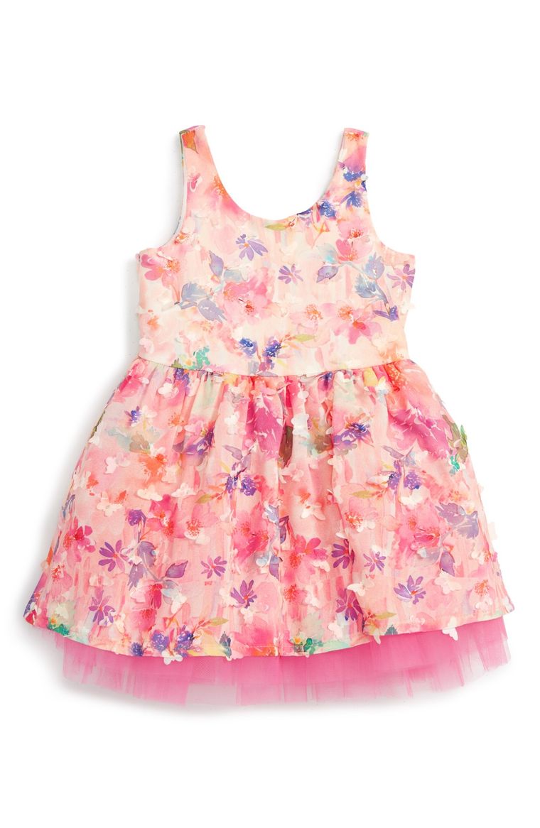 Baby Sara Floral & Tulle Dress (Baby Girls) Pink Multi easter dresses for baby girls 2017 style