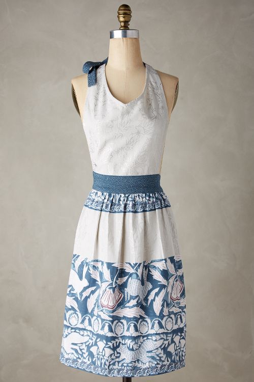 Beaudesert Apron Blue Motif anthropologie extra 40% off sale