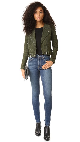 Blank Denim Genuine Suede Moto Jacket Olive Juice suede moto jackets spring 2017 trend
