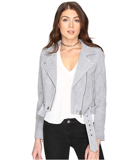 Blank NYC Grey Suede Moto Jacket in Cloud Grey suede moto jackets spring 2017