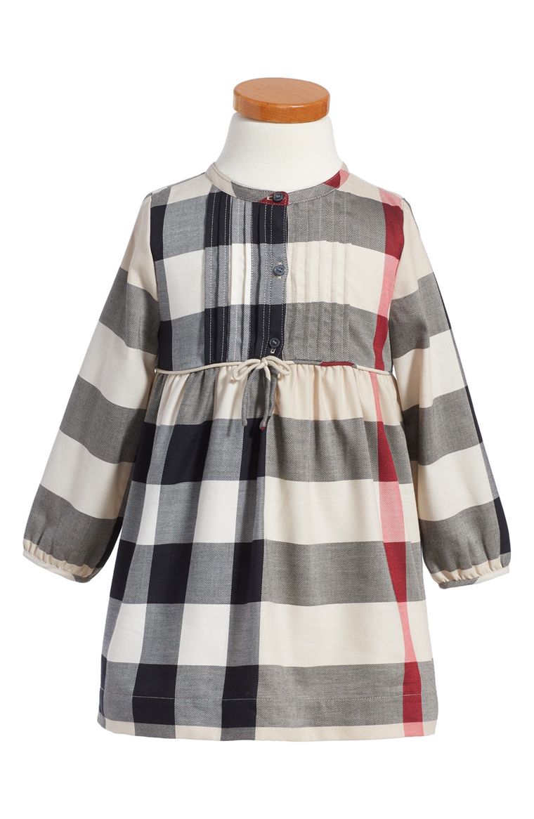 Burberry 'Emalie' Check Cotton Flannel Dress (Toddler Girls) New Classic easter dresses for toddler girls 