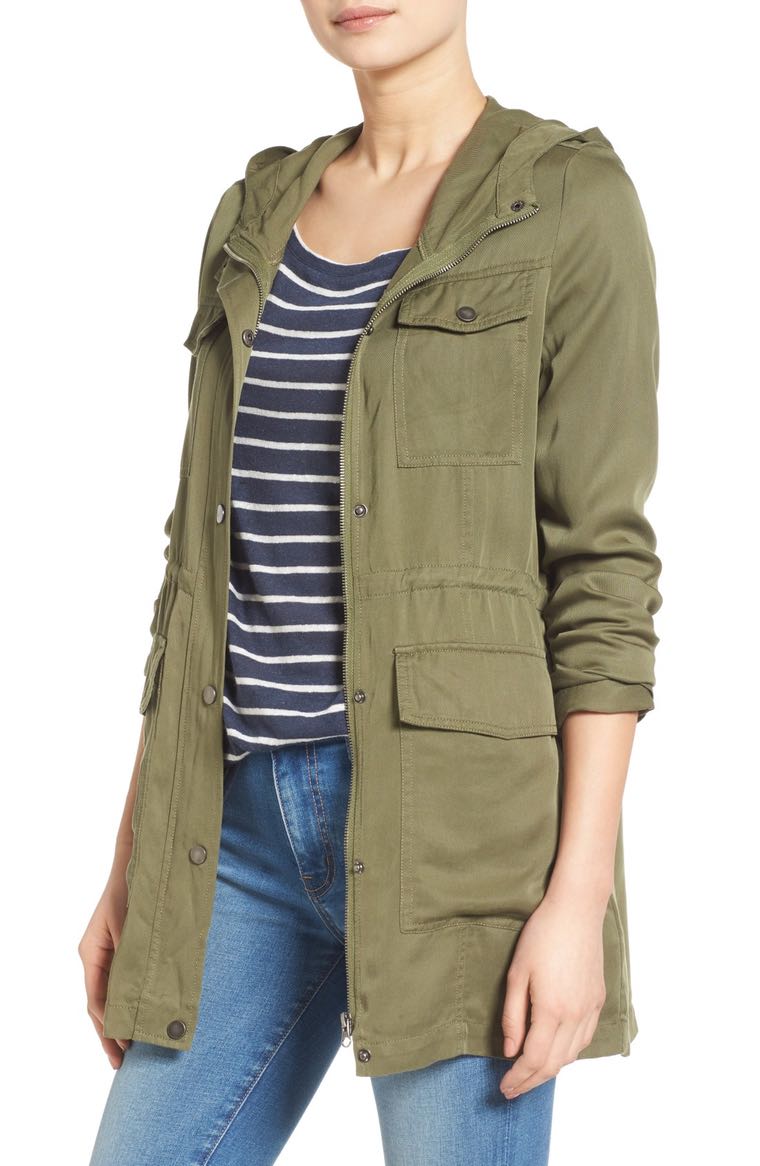 C AND C CALIFORNIA C & C California Hooded Anorak Olive Green nordstrom winter sale