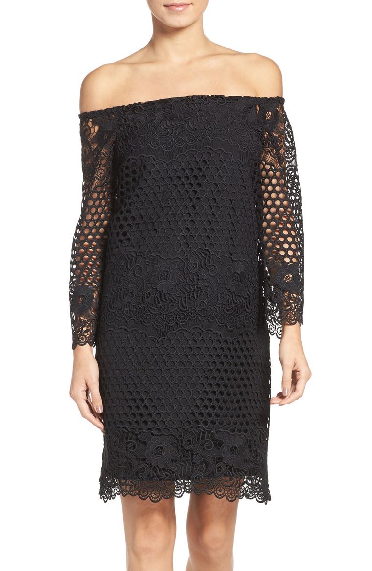 Chelsea28 Lace A-Line Dress Black 2017 Nordstrom winter sale