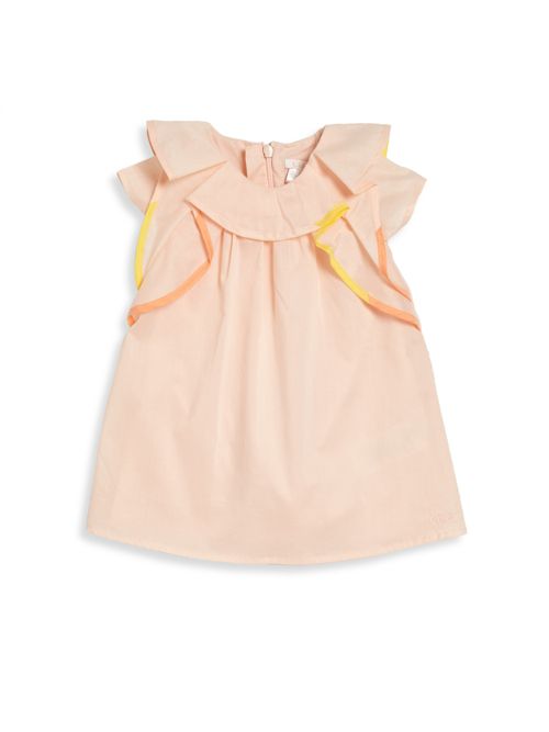 Chloé Baby's Ruffle Cap-Sleeve Dress Rose Pale easter dresses for baby girls 2017 