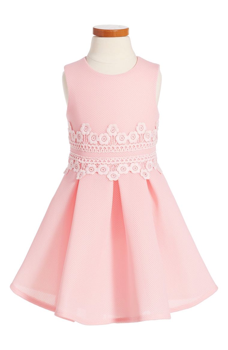 David Charles Lace Fit & Flare Dress (Toddler Girls & Little Girls) Pink easter dresses for toddler girls 2017 style