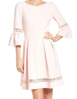 Eliza J Bell Sleeve Dress (Regular & Petite) Blush Pink bell sleeve dresses spring 2017
