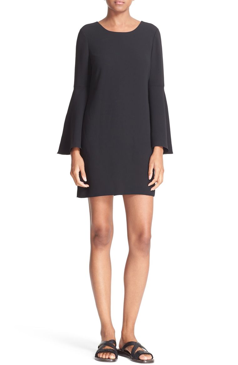 Elizabeth and James Aurora Open Back Dress Black bell sleeve dresses