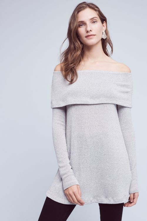 Eri + ALi Naples Off-The-Shoulder Tunic Top Mint anthropologie presidents day sale