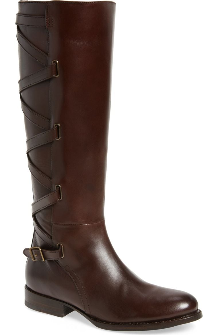 Frye Jordan Strappy Knee High Boot (Women) Dark Brown Nordstrom winter sale