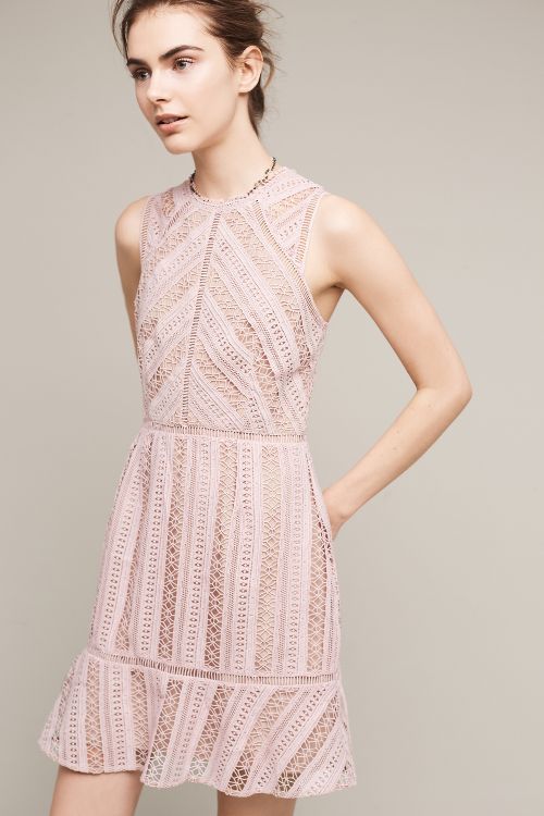 HD in Paris Emilia Lace Mini Dress Mauve anthropologie 40% off sale