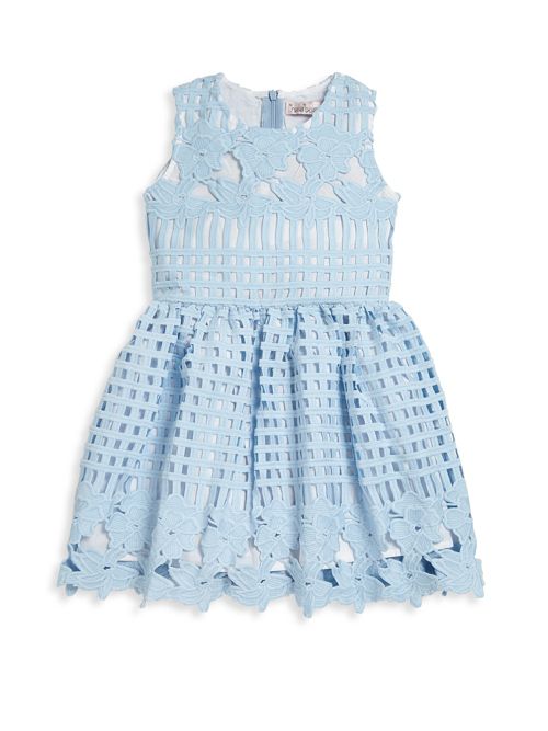 Halabaloo Toddler's & Little Girl's Lattice Party Dress Blue easter dresses for toddler girls 2017 style