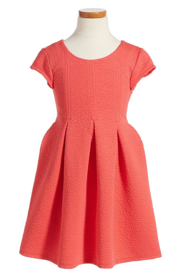 Iris & Ivy Cap Sleeve Skater Dress (Toddler Girls, Little Girls & Big Girls) Coral easter dresses for toddler girls 2017 style
