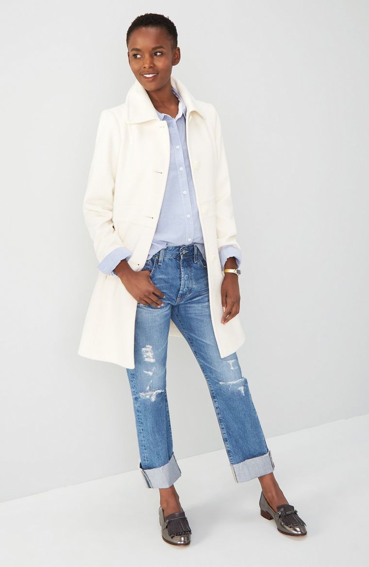 Kristen Blake Wool Blend Walking Coat (Regular & Petite) Winter White 2017 Nordstrom winter sale