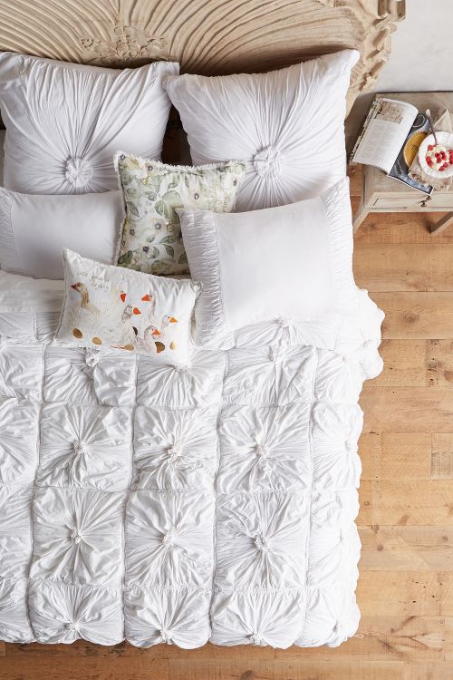 Lazybones Rosette Quilt White anthropologie presidents day sale