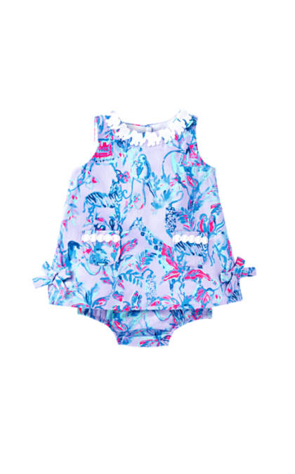 Lilly Pulitzer BABY LILLY SHIFT DRESS Lilac Verbena Fruity Monkey Print Kids easter dresses for baby girls 2017 style