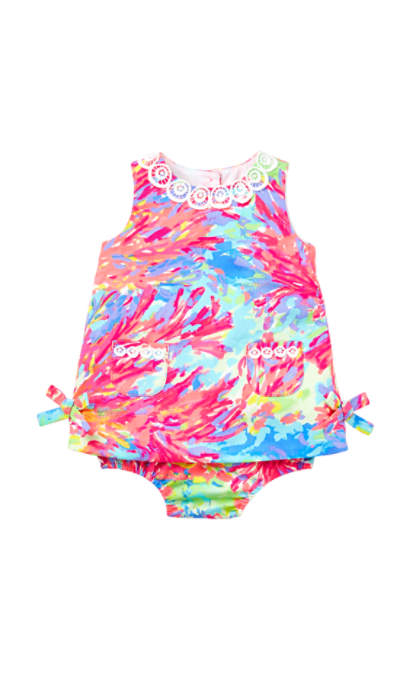 Lilly Pulitzer BABY LILLY SHIFT Multi Palm Beach Coral easter dresses for baby girls 2017 style