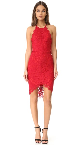 Lover Affinity Lace Halter Dress Scarlet Red lace sheath dresses spring wedding guest season