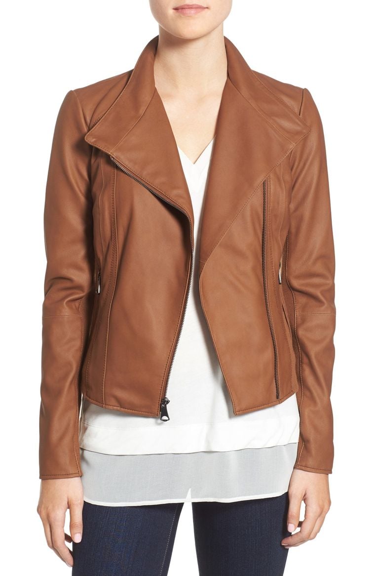 MARC NEW YORK by Andrew Marc 'Felix' Stand Collar Leather Jacket Whiskey 2017 Nordstrom winter sale