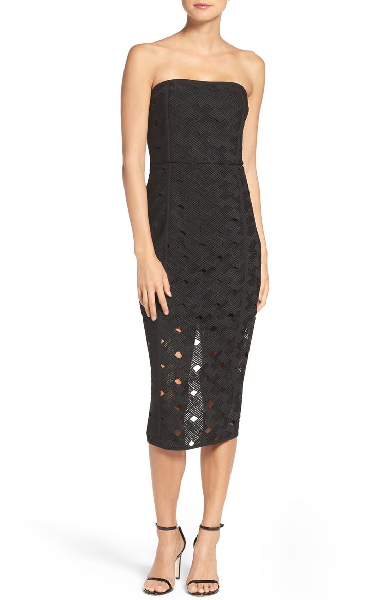 MISHA COLLECTION Margot Midi Dress (Nordstrom Exclusive) Ebony Black 2017 Nordstrom winter sale