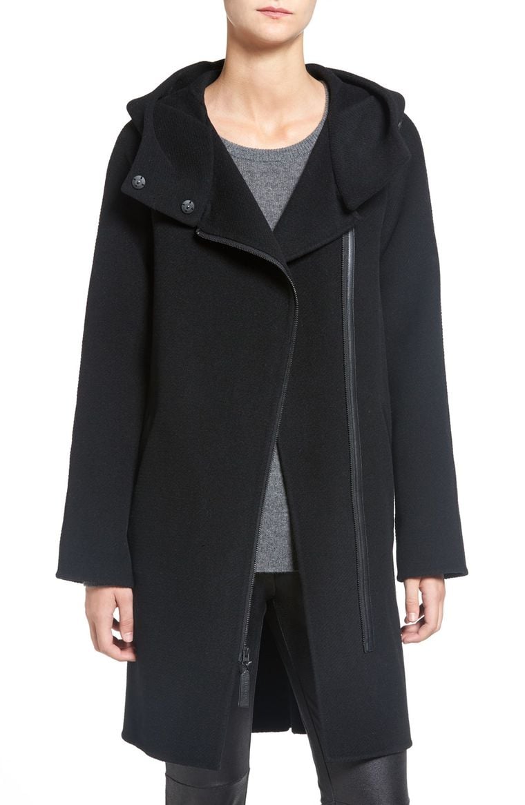 Mackage Asymmetrical Zip Wool Coat Black 2017 Nordstrom Winter Sale