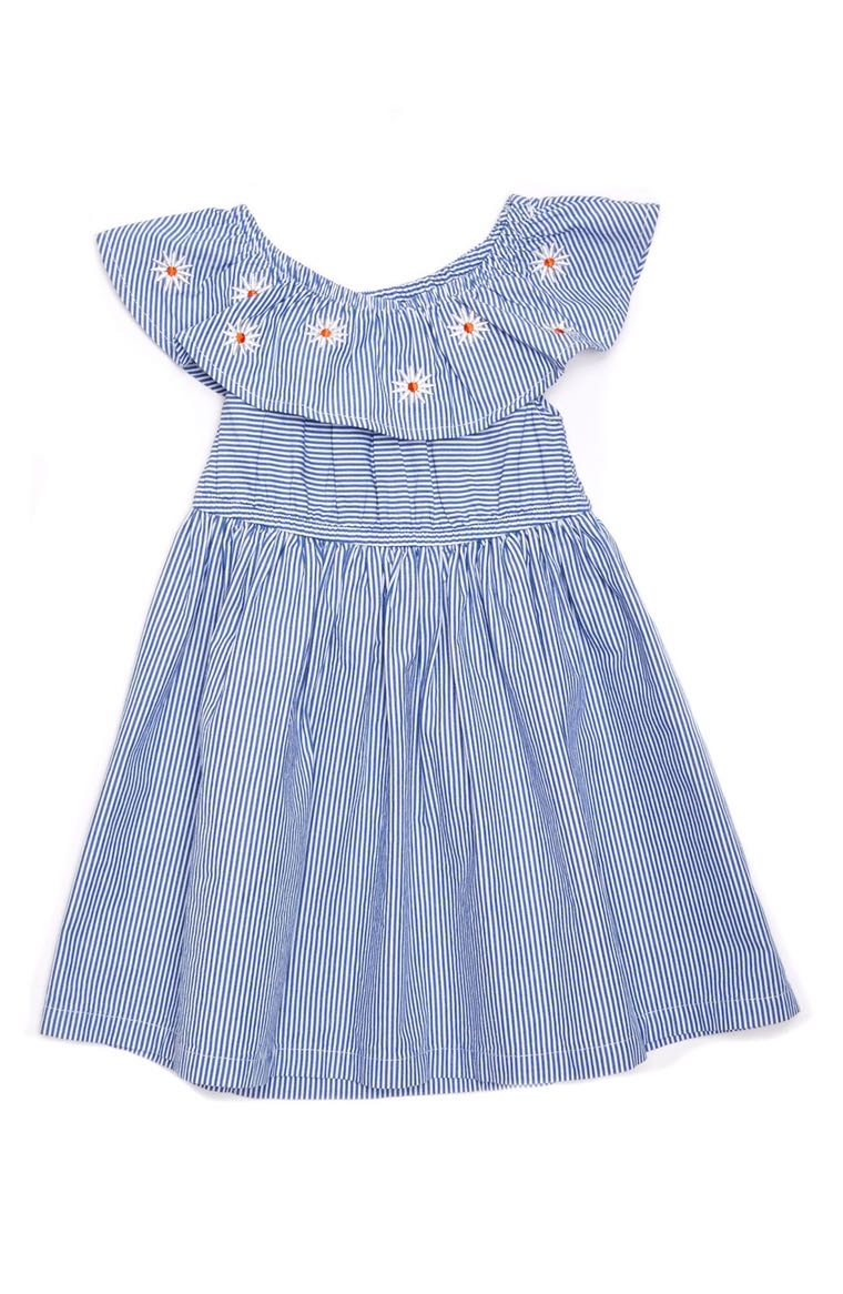 Margherita Daisy Stripe Dress (Baby Girls) Blue White easter dresses for baby girls 2017 style