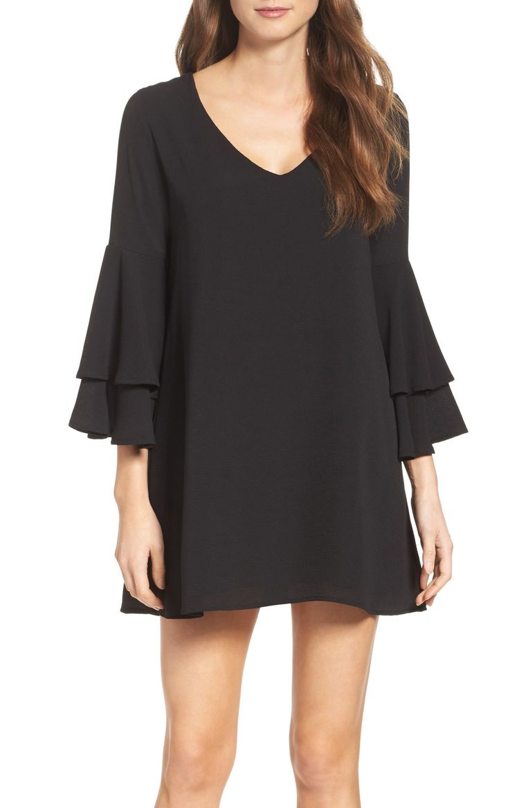 Mary & Mabel Bell Sleeve Dress Black