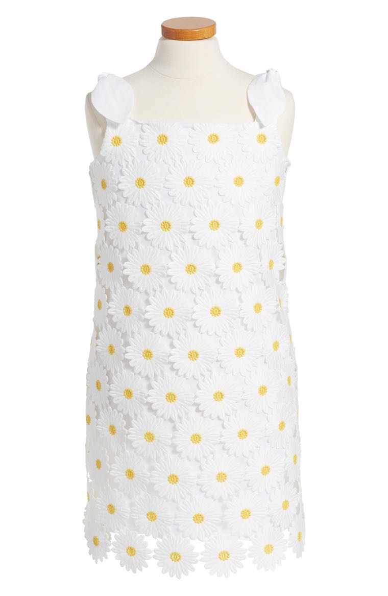 Milly Minis Daisy Embroidered Shift Dress (Toddler Girls, Little Girls & Big Girls) White easter dresses for toddler girls 2017 style