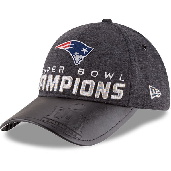 New Era New England Patriots Youth Heathered Black Super Bowl LI Champions Trophy Collection Locker Room 9FORTY Adjustable Hat new england patriots super bowl li champions 