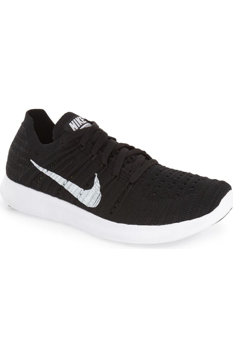 Nike 'Free Flyknit' Running Shoe (Women) Black White 2017 Nordstrom winter sale