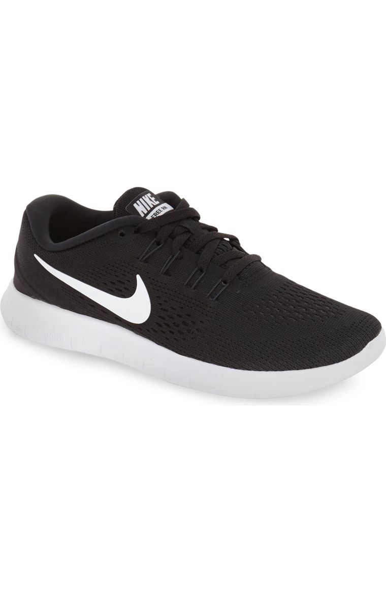 Nike Free RN Running Shoe (Women) Black White Anthracite 2017 Nordstrom winter sale