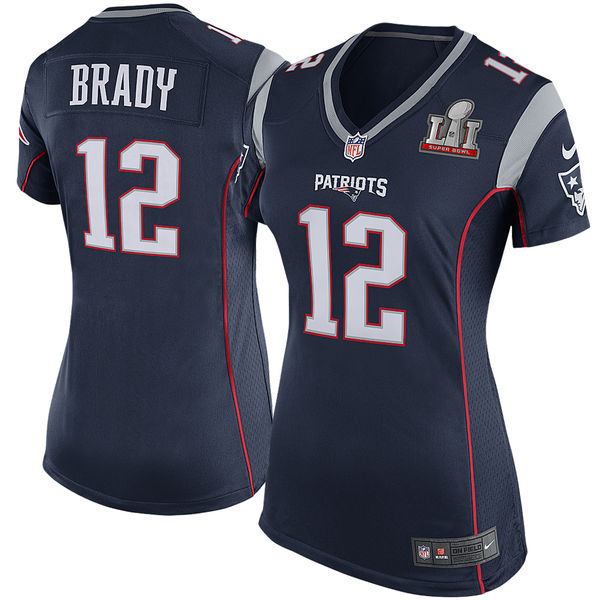Nike Tom Brady New England Patriots Women's Navy Super Bowl LI Bound Game Jersey
