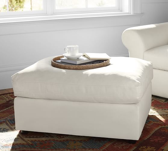 PB AIR UPHOLSTERED OTTOMAN pottery barn upholstered ottomans sale
