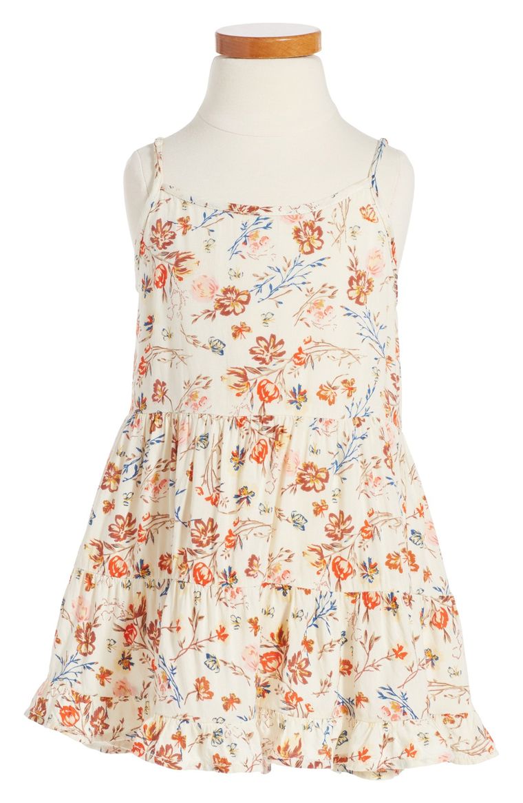 Peek Khristene Floral Print Dress (Toddler Girls, Little Girls & Big Girls) Cream easter dresses for toddler girls 2017 style