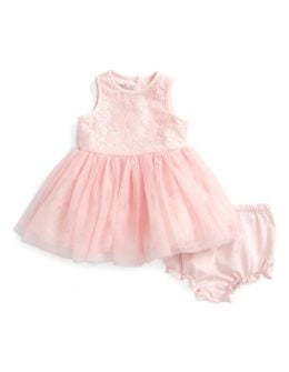 Pippa & Julie Lace & Tulle Dress (Baby Girls) Blush Silver easter dresses for baby girls 2017 style
