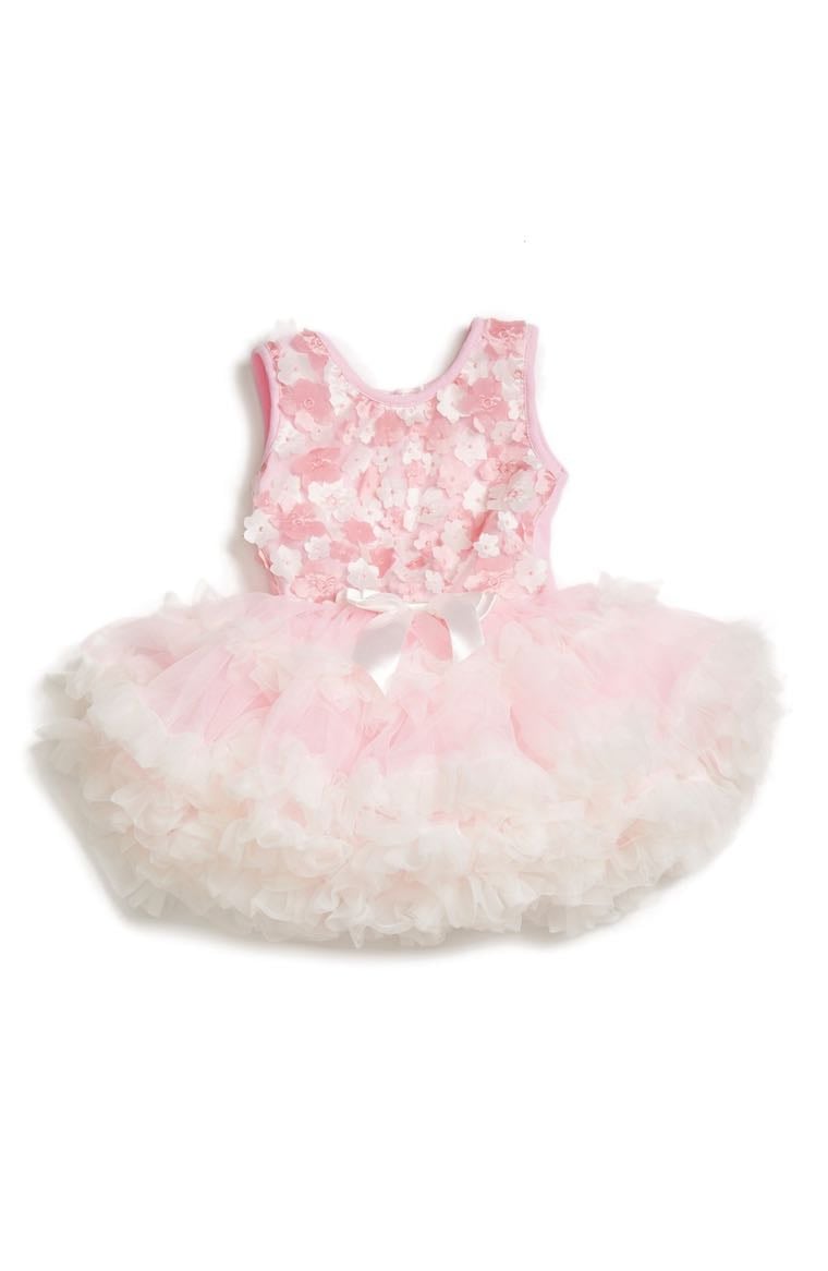 Popatu Floral Appliqué Pettidress (Baby Girls) Pink easter dresses for baby girls 2017 style