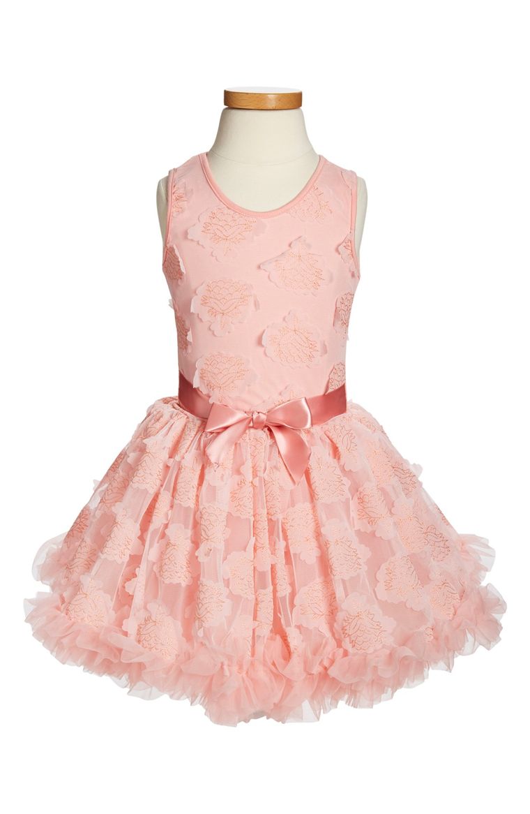 Popatu Peach Flower Petal Pettidress (Toddler Girls & Little Girls) Peach easter dresses for toddler girls 2017 style