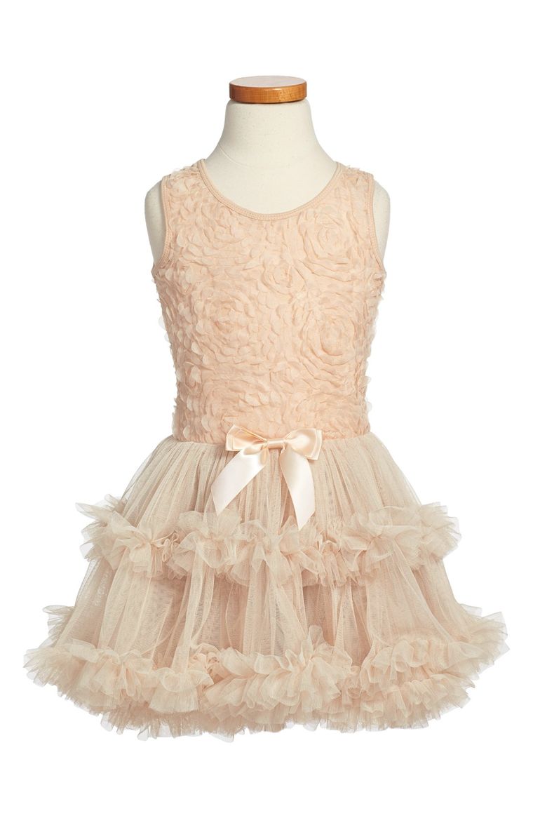 Popatu Ribbon Rosette Sleeveless Dress (Toddler Girls, Little Girls & Big Girls) Ivory easter dresses for toddler girls 2017 style