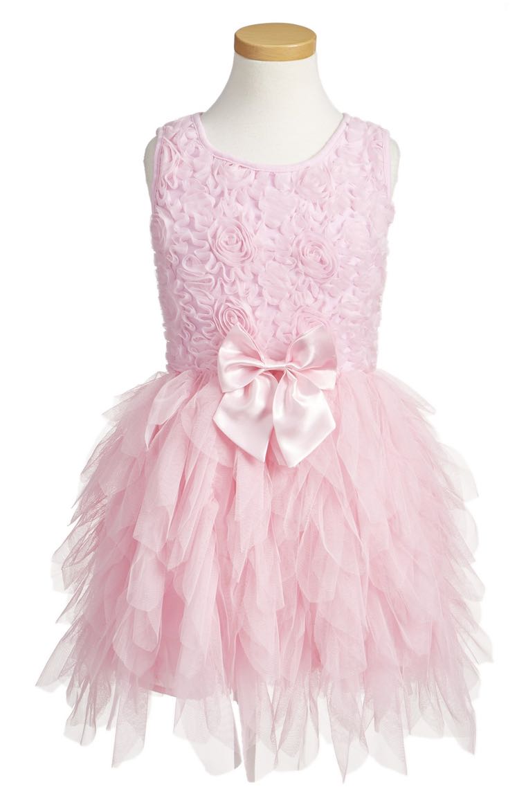 Popatu Ribbon Rosette Sleeveless Tulle Dress (Toddler Girls & Little Girls) Pink easter dresses for toddler girls 2017 style