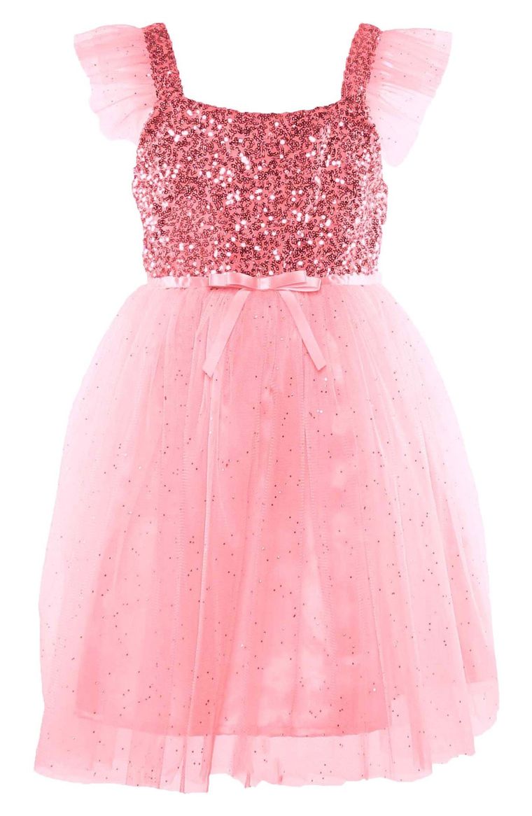 Popatu Sequin Bodice Tulle Dress (Toddler Girls, Little Girls & Big Girls) Pink easter dresses for toddler girls 2017 style