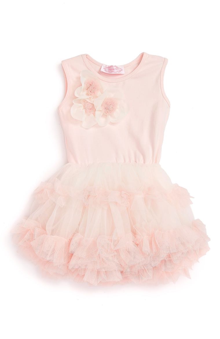 Popatu Sleeveless Floral Tutu Dress (Baby Girls) Peach easter dresses for baby girls 2017 style
