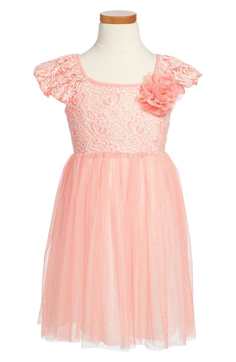 Popatu Tulle Skirt Party Dress (Toddler Girls & Little Girls) Pink easter dresses for toddler girls 2017 style