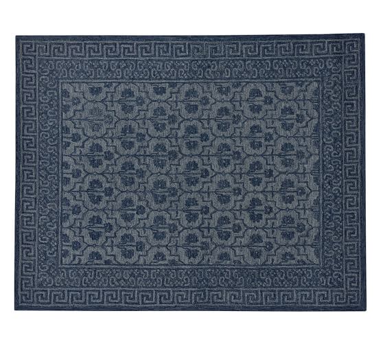 Pottery Barn BRAYLIN TUFTED WOOL RUG - BLUE pottery barn friends and family sale