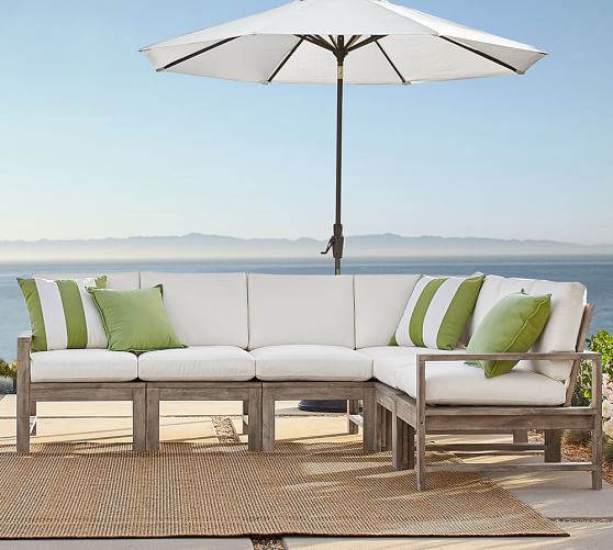 Pottery Barn BUILD YOUR OWN - INDIO SECTIONAL COMPONENTS Weathered Grey Finish pottery barn outdoor furniture sale 