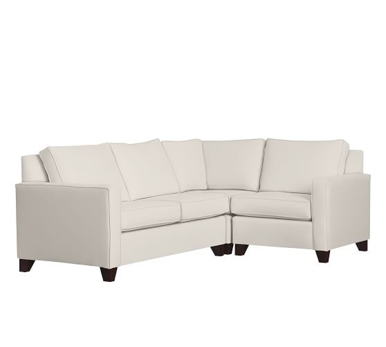 Pottery Barn CAMERON SQUARE ARM UPHOLSTERED 3-PIECE SECTIONAL WITH CORNER pottery barn upholstered sectionals sale