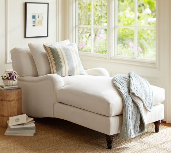Pottery Barn CARLISLE UPHOLSTERED CHAISE pottery barn upholstered armchairs sale