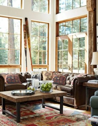 Pottery Barn CHESTERFIELD LEATHER SOFA WITH CHAISE SECTIONAL pottery barn presidents day Premier Event Sale