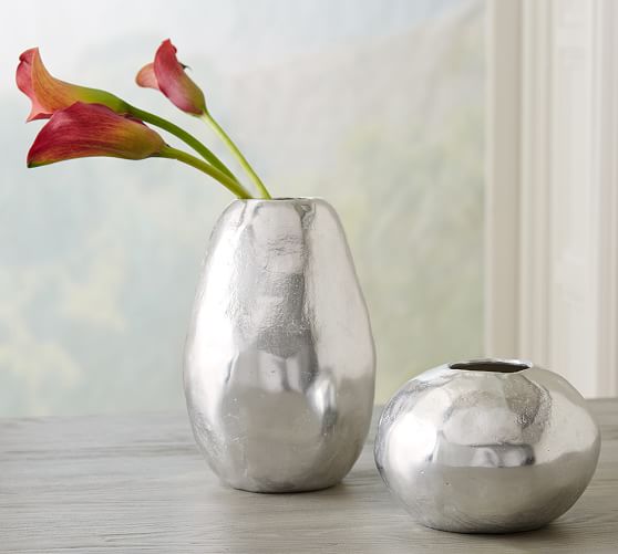 Pottery Barn ELAINE RECYCLED ALUMINUM VASES pottery barn extra 20% furniture clearance sale