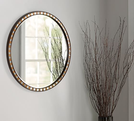 Pottery Barn EMMA ROUND GOLD MIRROR pottery barn extra 20% furniture clearance sale
