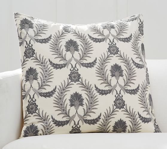 Pottery Barn FLORAL VINE EMBROIDERED PILLOW COVER pottery barn extra 20% furniture clearance sale