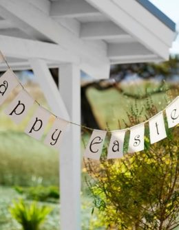 Pottery Barn HAPPY EASTER BANNER burlap pottery barn friends and family sale